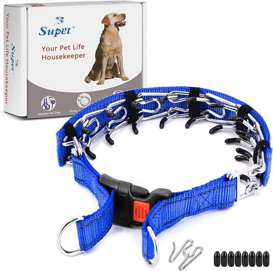 Supet Dog Training Collar for Small Medium Large Dogs with Quick Release Buckle, Adjustable No Pull Dog Collar with Nylon Cover