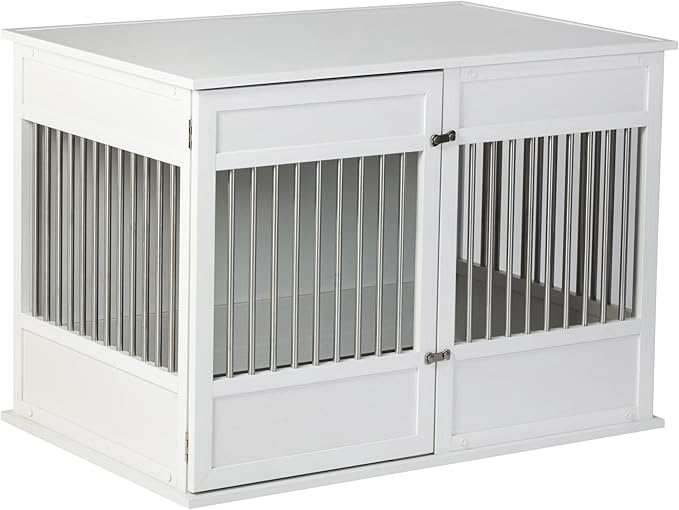 New Age Pet Horizon Pet Crate - Durable ECOFLEX with Stainless Steel Spindles, Bone-Shaped Latches, Easy Access Door, Stylish Design, 10-Year Warranty, Available in 3 Sizes & 2 Colors