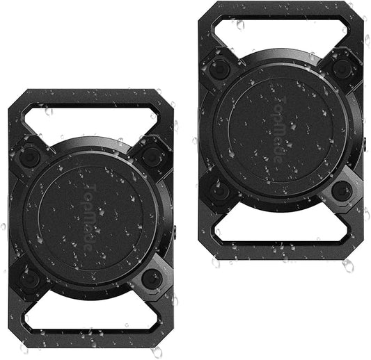 TopMade Smart Pet Tracker with Collar Holder, Cat Dog Tracker Compatible with Apple Find My, Anti-Lost Device Find Tag for Dogs, Cats, Pets, Luggage, Bag Straps, Not a GPS Tracker, Gunmetal