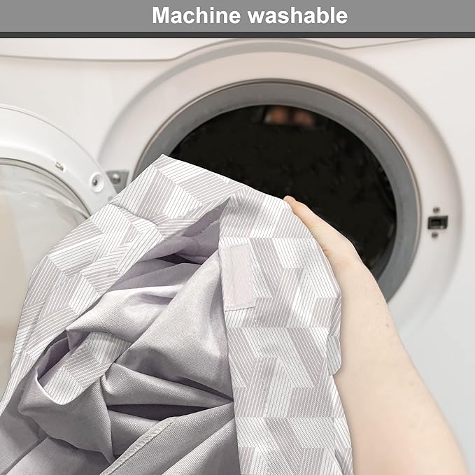 Ambesonne Modern Dog Crate Cover, Illustration of Diagonal Stripes Forming Geometric Shapes in Greyscale, Easy to Use Pet Kennel Cover for Cats & Medium Dogs, 30 Inch, Pale Taupe and White