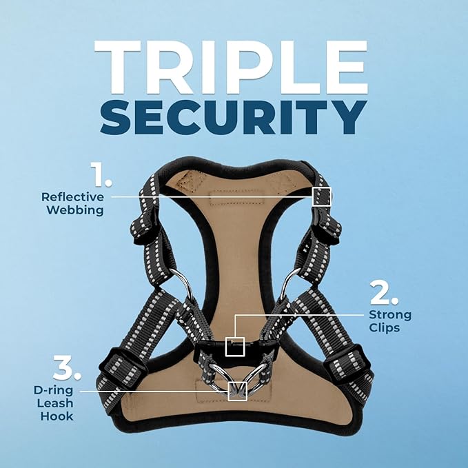 Best Pet Supplies Voyager Adjustable Dog Vest Harness Breathable No Pull Harness for Small, Medium, Large Dogs, Harness for Walking, Jogging, Easy Step-in, Reflective Stripes - (Army Base), XL