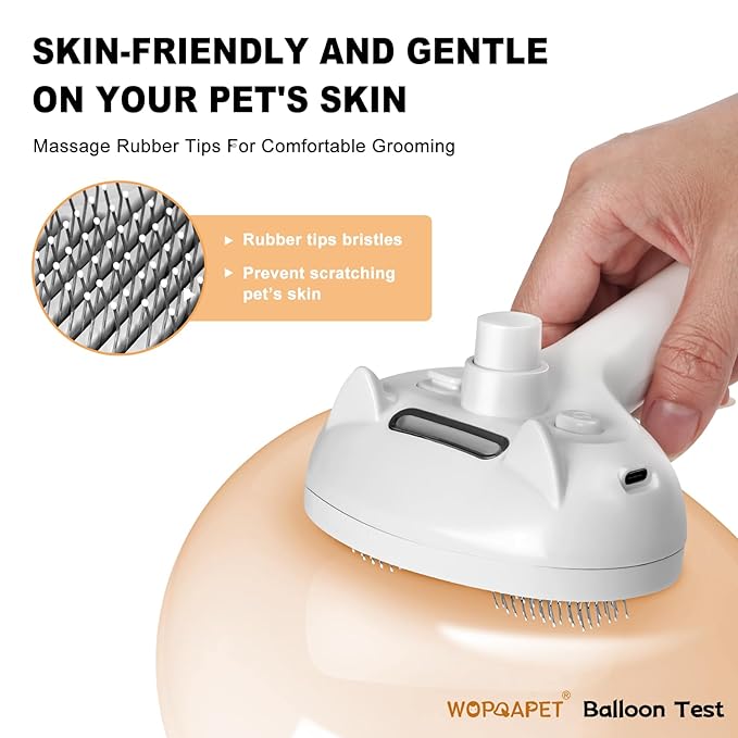 Cat Steam Brush with Mist Spray, Self-Cleaning Grooming Tool for Dogs & Cats, Rechargeable, Anti-Static, Removes Shedding, Mats & Tangles, Perfect for Short & Long Haired Pets – 4 PCS Set