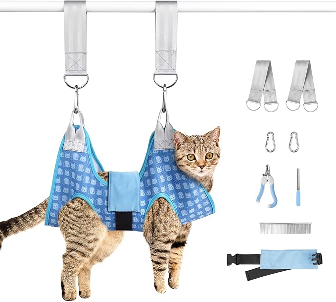 Pet Grooming Hammock for Cats & Dogs, Dog Grooming Hammock Harness, Dog Sling for Nail Clipping/Trimming (X-Small)