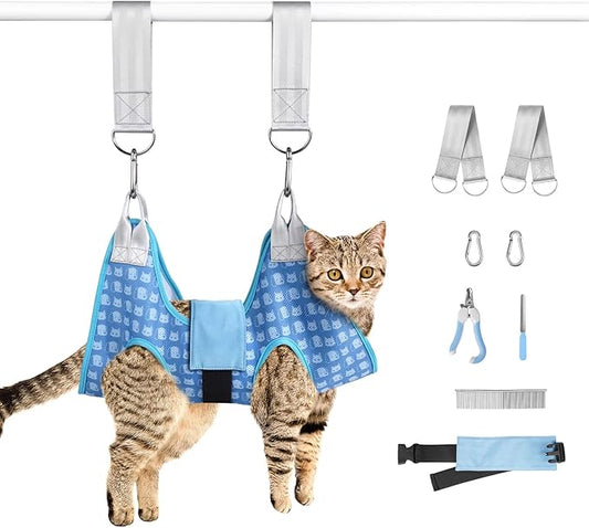 Pet Grooming Hammock for Cats & Dogs, Dog Grooming Hammock Harness, Dog Sling for Nail Clipping/Trimming (X-Small)
