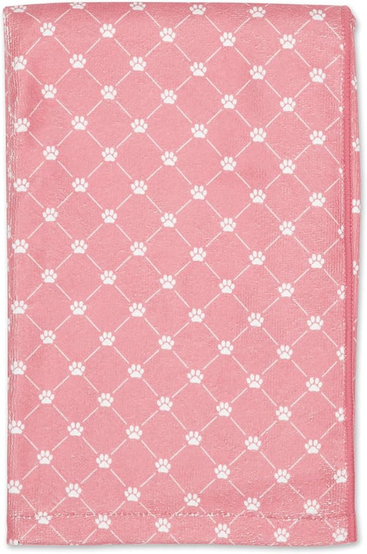 Bone Dry Pet Grooming Towel Collection Absorbent Microfiber X-Large, 41x23.5", Trellis Rose