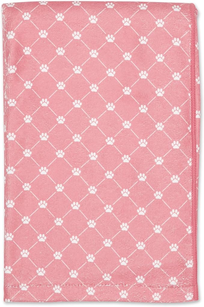 Bone Dry Pet Grooming Towel Collection Absorbent Microfiber X-Large, 41x23.5", Trellis Rose