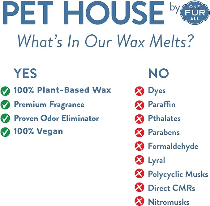 One Fur All Pet House Wax Melts - Lavender Green Tea Pack of 2 - Pet Odor Eliminating Wax Melts - Long-Lasting Scented Wax Melts - Pet-friendly Wax Melts - Natural Wax Melts