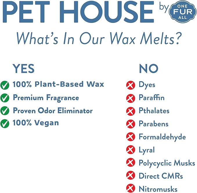 One Fur All Pet House Wax Melts - Pumpkin Spice/Apple Cider Pack of 2 - Pet Odor Eliminating Wax Melts - Long-Lasting Scented Wax Melts - Pet-Friendly Wax Melts - Natural Wax Melts