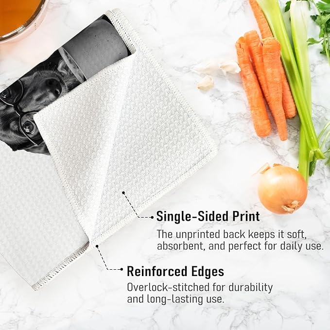 Coffee Dachshund Kitchen Towels, Gifts for Dachshund Lovers Dish Towels for Kitchen Drying, Weiner Dog Gifts for Women Hand Towels for Bathroom, 16x24 Inch