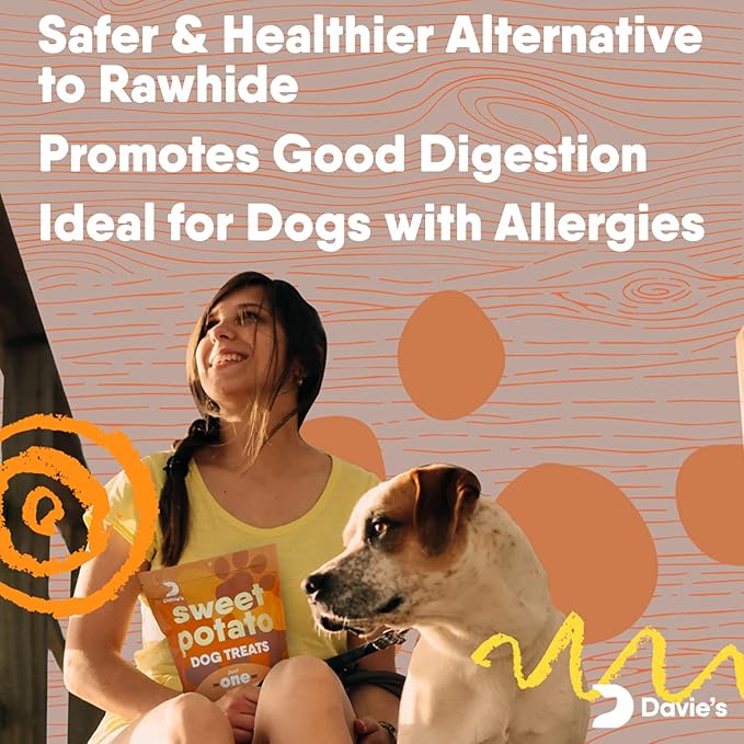 Davie's Sweet Potato Dog Treats Training - Bite Size Dog Treats for Small or Large Dogs, Dog Training Treats, Healthy Dog Treats Made in USA Only, Grain Free, Vegetarian Alternative to Rawhide Chews