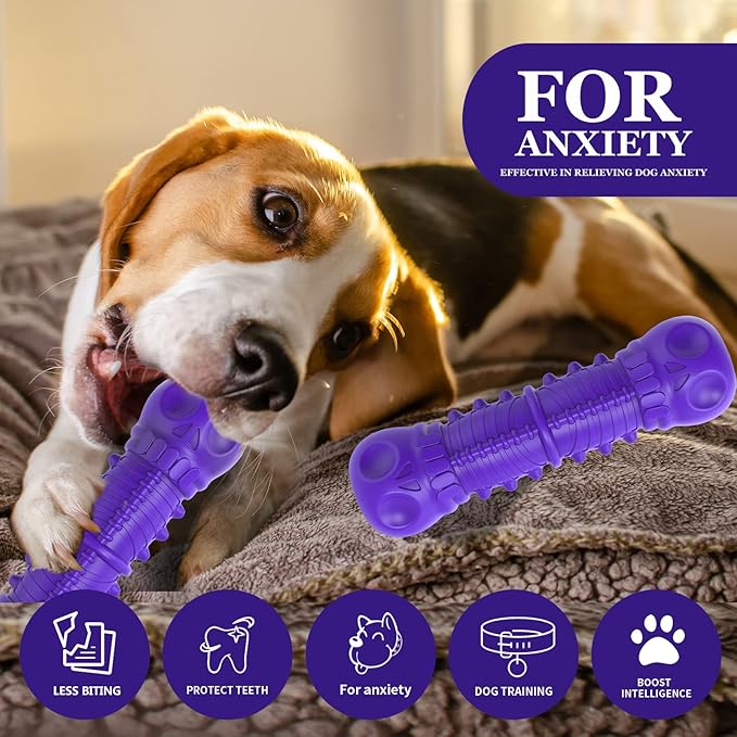 Dog Squeaky Toys for Aggressive Chewers, Durable Dog Chew Toys for Large Medium Breed Dog, Dog Toys, Tough Durable Dogs Toys with Natural Rubber (A Violet, for Larege Dogs)