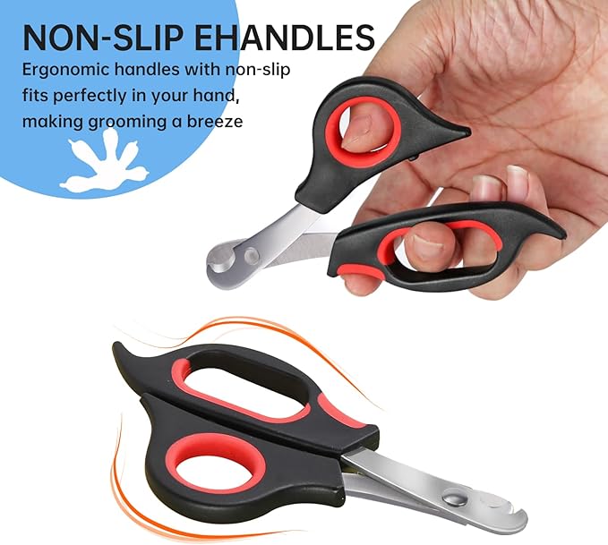 Bearded Dragon Nail Clippers,Stainless Steel Bearded Dragon Toe Nail Clippers with Precise Angled Edges (Reddish Black)