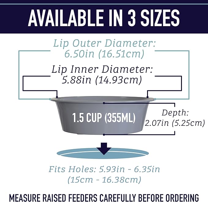 Leash Boss Slow Feeder Dog Bowl - Cup Maze Puzzle Food Bowl, Fits into Elevated Pet Feeders - Slow Eating for Large, Medium & Small Sized Breeds (1.5 Cup - 6-6.25 Inch Holes)