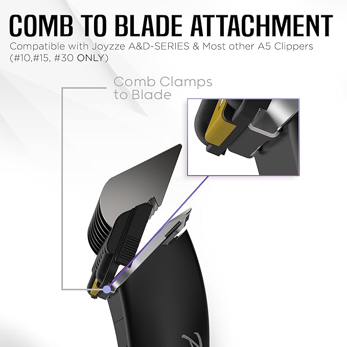 A5 Clipper Stainless Steel Comb Set – Grooming Guide Combs for Dogs, Cats & Horses – Fits Detachable Blades #10, #15, #30 – Not Compatible with 5-in-1 Clippers