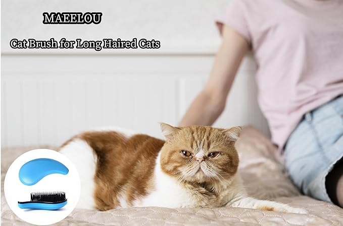 Cat Brush for Shedding - Perfect Grooming Tool for Long-Haired Cats | Deshedding & Hair Remover for Indoor Pets