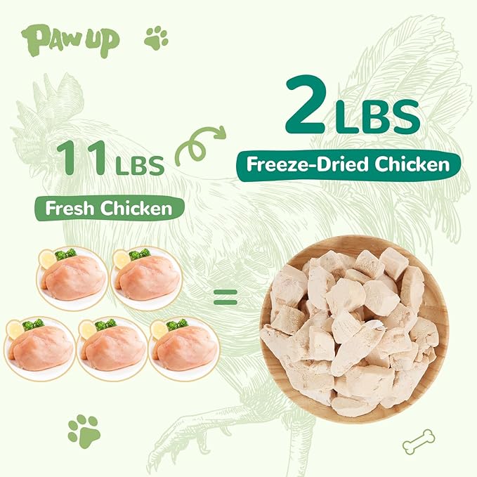 Freeze Dried Cat Treats, Raw Chicken Food for Dogs Cats, Single Ingredient, High Protein Natural Healthy Topper, 3.8 oz