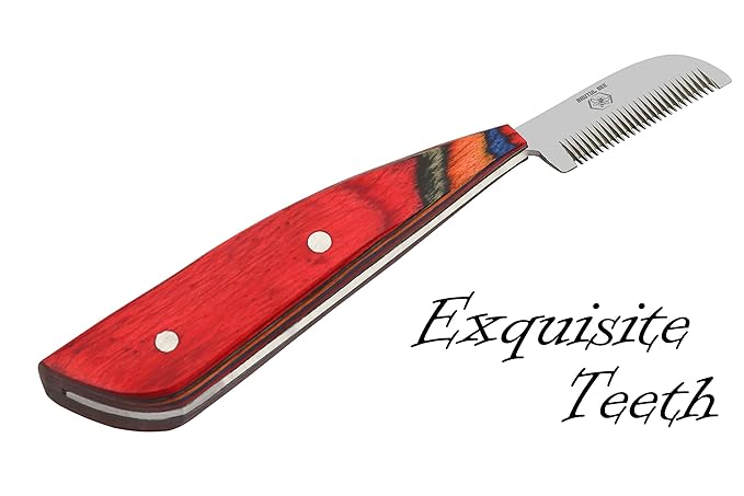 Brutul Bee Dog Grooming Coat Stripping Knife Stripper Trimmer Tool Wooded Handle Stripping Knives Set of 6 in Stainless Steel Non-Slip Tools for Grooming Dogs (Multi)