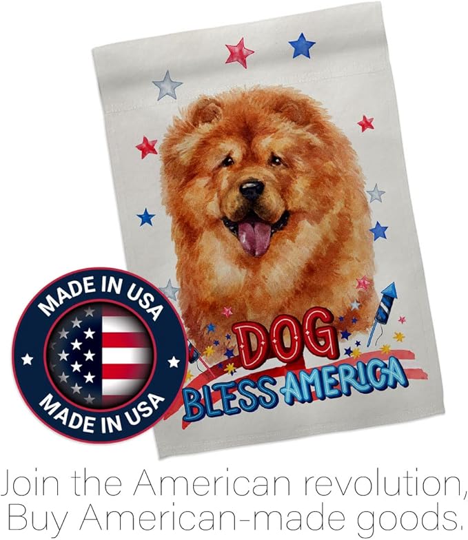 Breeze Decor Patriotic Chow House Flag Pack Dog Puppy Spoiled Paw Canine Fur Pet Nature Farm Animal Creature Support Our Troops Banner Small Garden Yard Gift Double-Sided, Made in USA