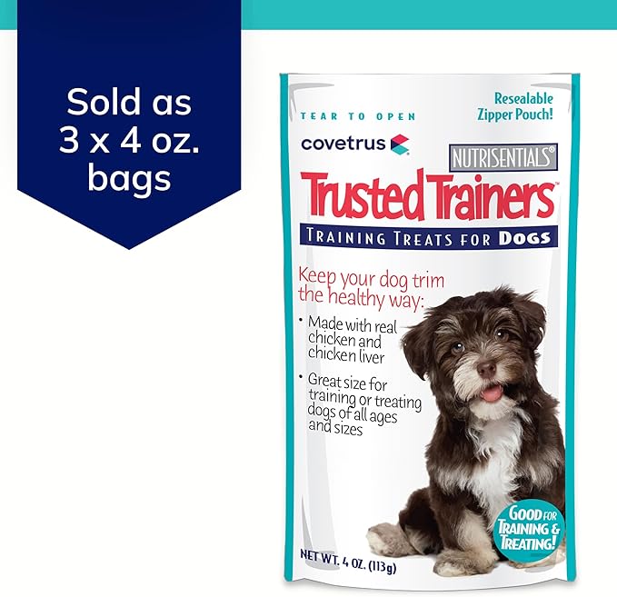 NutriSentials Trusted Trainers Training Treats for Dogs - Soft Dog Treats for Small, Medium & Large Dogs - Chicken Flavor - 3 Pack - 4 oz
