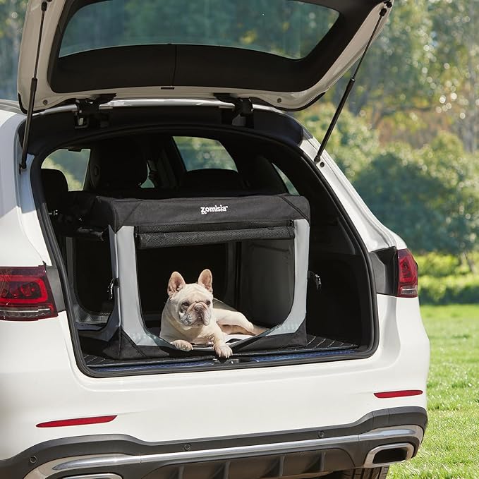 Collapsible Dog Crate for Large Dogs - 42 Inch Dog Travel Crate Portable with Breathable Mesh Windows, Soft Sided Dog Kennel Foldable for Indoor and Outdoor, Camo