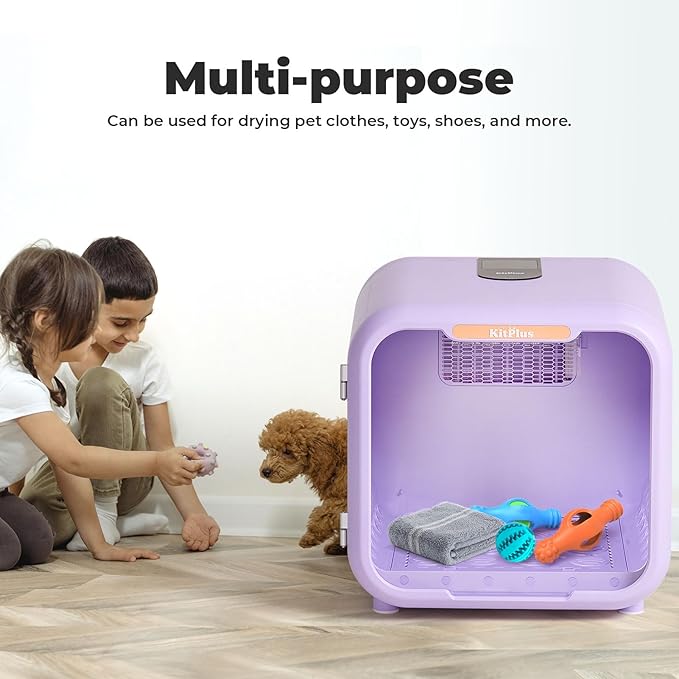 Pet Dryer Box for Dogs and Cats, 71L Large Capacity Ultra-Quiet Dog Hair Dryer Box with Smart Lock, Adjustable Temperature, Ambient Light & Multi-Use Design – Ideal for Pets Under 35lbs