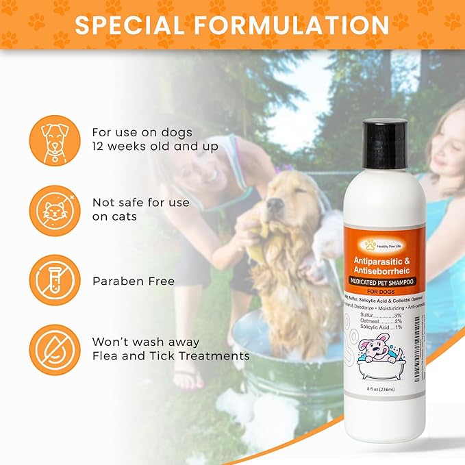 Antiparasitic & Antiseborrheic Dog Shampoo (8 fl oz)
