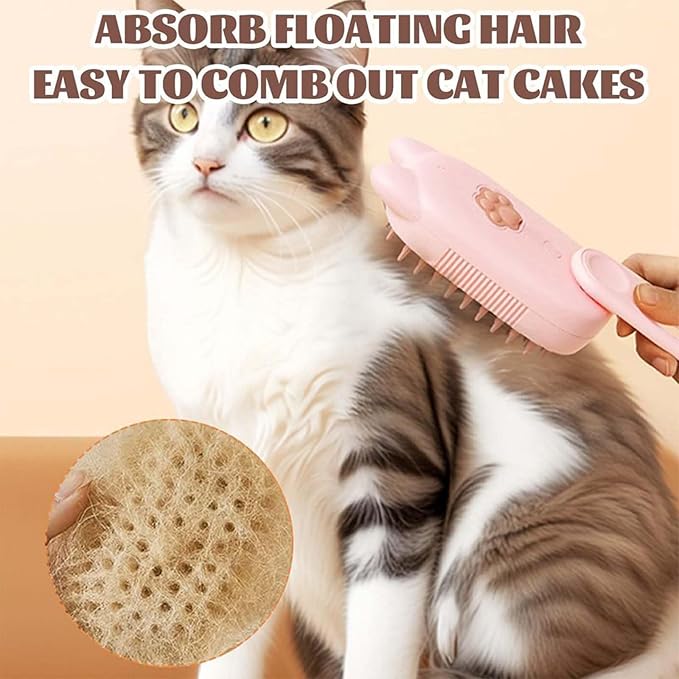 Cat Steam Brush for Shedding, Steam Brush for Indoor Cats, Water Brush, Cat Spray Mist Massaging Brush, Pet Hair Removal Brush, Suitable for Cats, Dogs and Rabbits, Cat Cleaning Brush