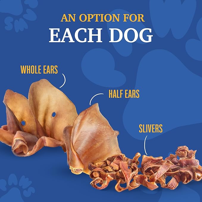 SUPER CAN BULLYSTICKS Pig Ears for Dogs (20 Count) | All Natural Healthy Dog Treats | Pig Ears for Large, Medium & Small Dogs | Natural Chews Alternative to Rawhide
