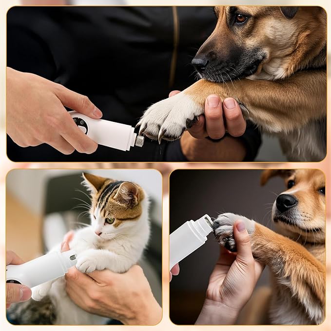 Palksky Dog Clippers for Grooming - 2 in1 Upgraded Electric Dog Paw Trimmer with Nail Grinder, Rechargeable Waterproof Paw Trimmer with Led Display for Dogs Paws, Ears, Face, Rump & Eyes
