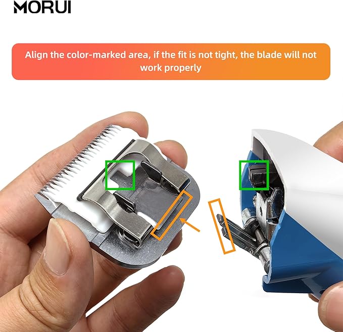 7F Cut Length 1/8"(3.2mm) Detachable Ceramic Pet Dog Clipper Blades Compatible with Most Andis,Oster A5 Wahl KM Series Clippers