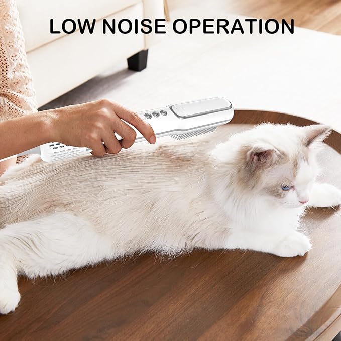 Pet Hair Dryer and Brush 2 in 1 - High and Low Temperature 3 Wind Speed Adjustment, 102000rpm Speed 800W Power Portable and Quiet for Small Medium Cats and Dogs Grooming Hair (TH201)