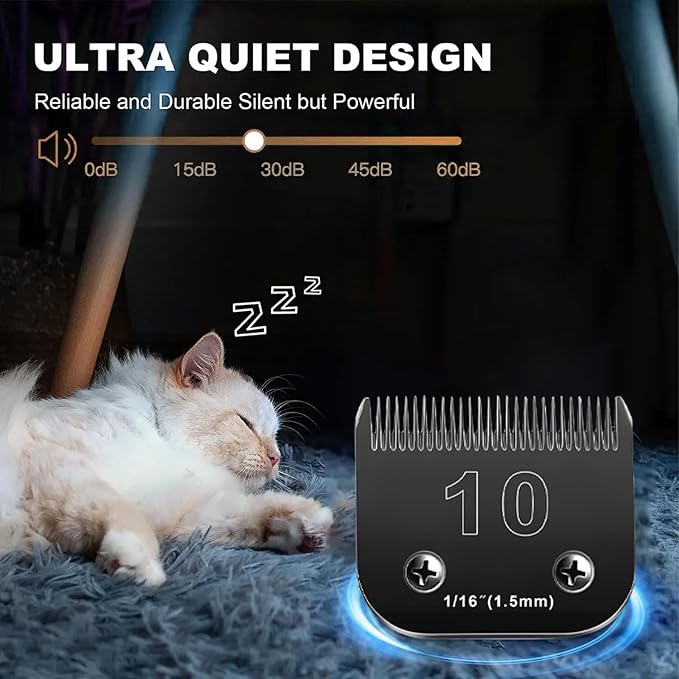 5PCS Dog Grooming Blades Compatible with Andis Dog Clippers Blades,Dog Clipper Blades Compatible with Oster A5,Wahl km10 Dog Clippers,Stainless-Steel Blade Sharp,Size:10+30+4FC+5FC+7FC