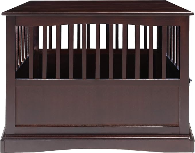 Casual Home Wooden Large Pet Crate, End Table, Espresso, 24 x 36.5 x 29.5 in