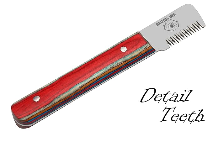 Brutul Bee Dog Grooming Coat Stripping Knife Stripper Trimmer Tool Wooded Handle Stripping Knives Set of 6 in Stainless Steel Non-Slip Tools for Grooming Dogs (Multi)