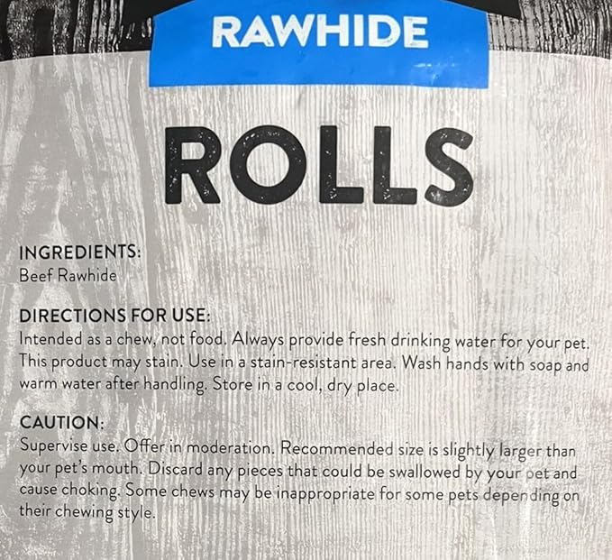 Dog Chews Bundles for Medium Dogs, Extra Tough 5 Inch Rawhide Rolls Bundle with 1 Dog Waste Roll, Natural Long-Lasting Dental Treats for Aggressive Chewers (Beefhide, 20 Count)