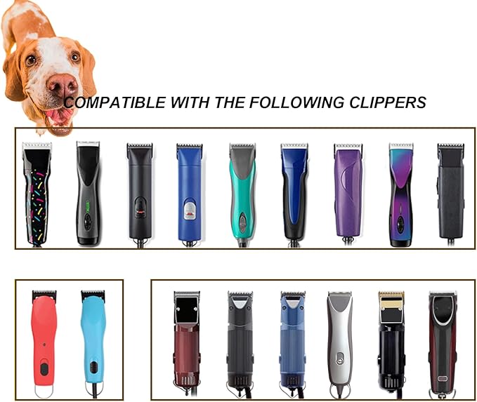 7 Skip Tooth Detachable Pet Dog Grooming Steel Blades,Compatible with Andis,Oster A5,Wahl KM10 Series Clippers,Cut Length 1/8-Inch (3.2mm) ，2 Pack