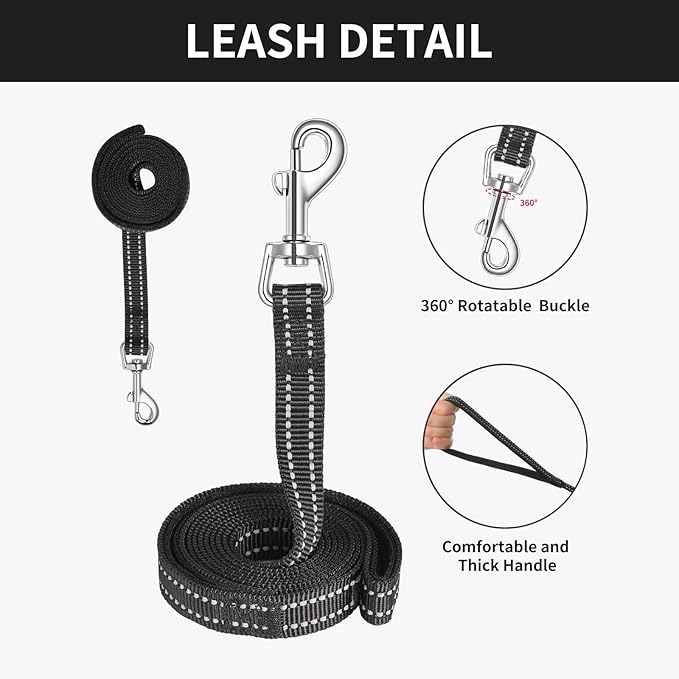 AMTOR Small Dog Harness with Leash Set, No Escape Easy Walk Puppy Harnesses for Training Walking, Step-in Reflective Soft Dogs Vest for XS S Medium Extra-Small Large Sized Dog(BlackYellow,S)