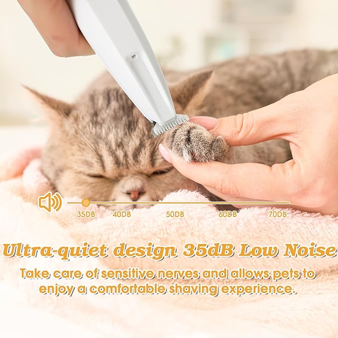 Palksky Dog Paw Trimmer, Upgraded 2 Speed Dog Grooming Kit with LED Display, Type-C Rechargeable Waterproof Paw Trimmer, Cordless Hair Shaver for Paws, Ears, Face, Rump and Eyes