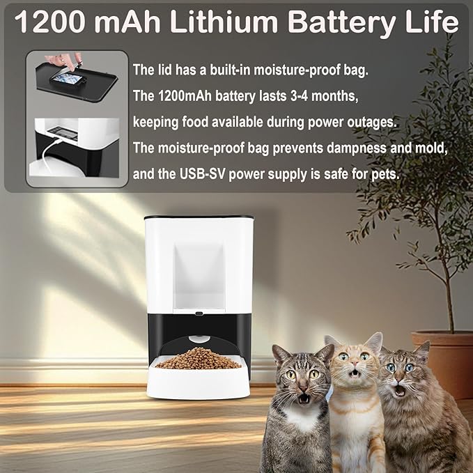 Large Automatic Dog Feeder - 14L Extra Large Breed Auto Dog Feeder, Timed Programmable Pet Food Dispenser, Portion Control Voice Recording