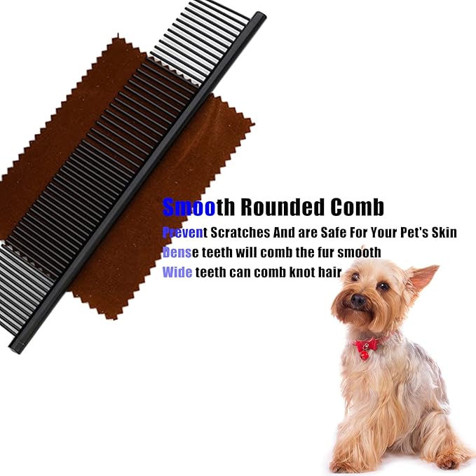 Dog Grooming Scissors Kit 7 Inch Pet Grooming Scissors Chunkers Shears for Dogs, Cats and Other Animals (Black)