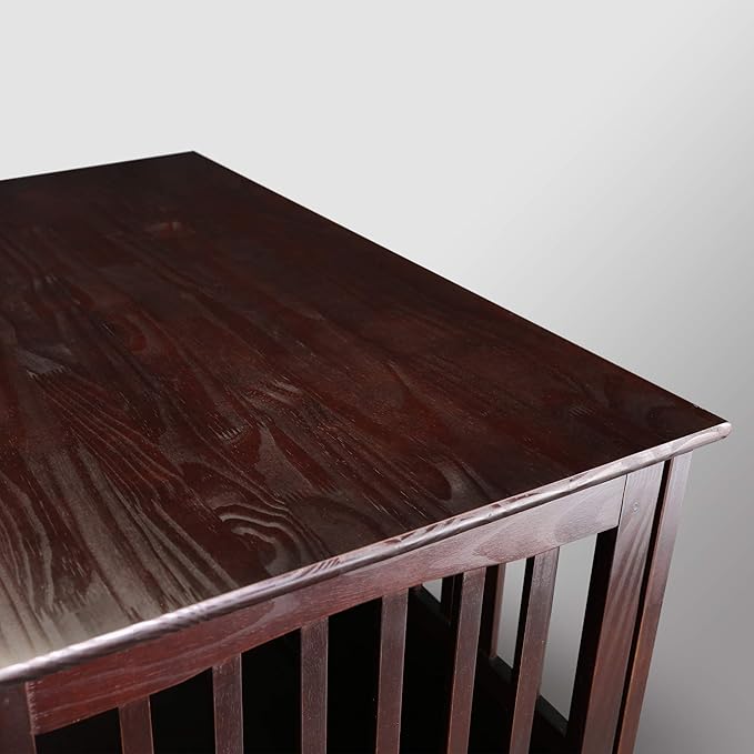 Casual Home Wooden Large Pet Crate, End Table, Espresso, 24 x 36.5 x 29.5 in