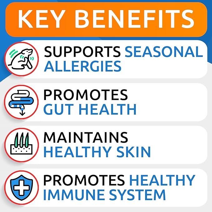 BARK&SPARK Dog Allergy Relief Chews (180 Treats) - Anti-Itch Skin & Coat Supplement - Omega 3 Fish Oil - Itchy Skin Relief Treatment Pills - Itching&Paw Licking - Dry Skin & Hot Spots - Chicken Liver