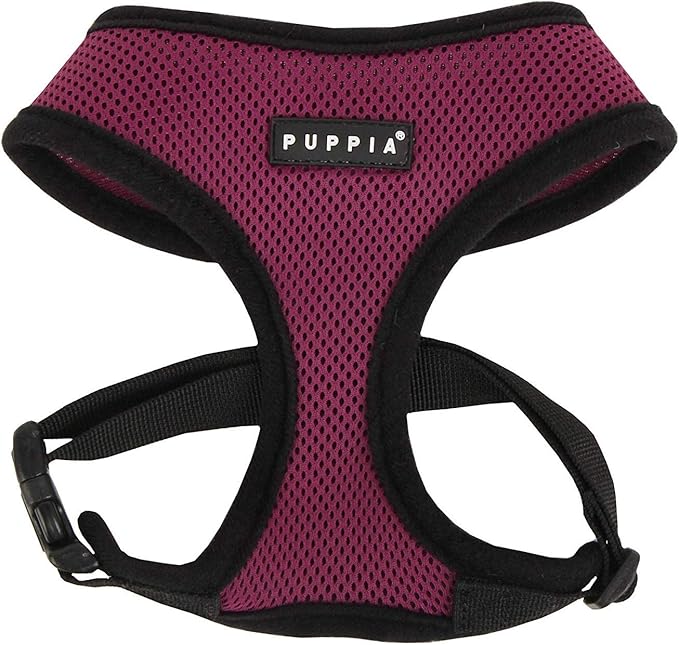 Puppia Soft Dog Harness No Choke Over-The-Head Triple Layered Breathable Mesh Adjustable Chest Belt and Quick-Release Buckle, Purple, X-Large