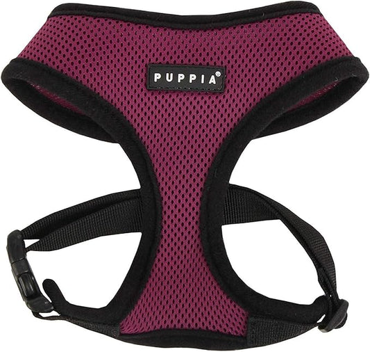 Puppia Soft Dog Harness No Choke Over-The-Head Triple Layered Breathable Mesh Adjustable Chest Belt and Quick-Release Buckle, Purple, XX-Large