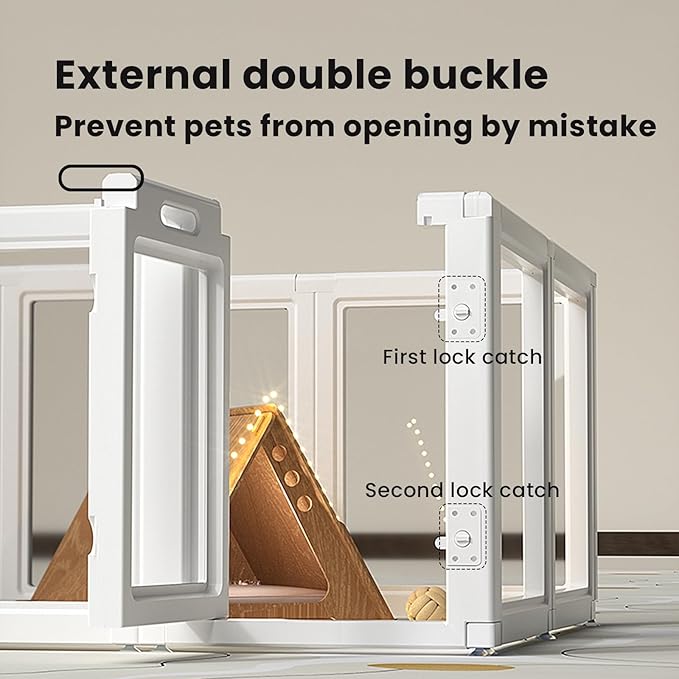 Dog Playpen,Dog Pen,Clear Dog Playpen, Acrylic Dog Pen，Easy to Install and Remove Dog Playpen and Kennel Playpen, Suitable for Dogs, Cats,Dog Playpen Indoor (White, 23.6" H, 12 Pieces)