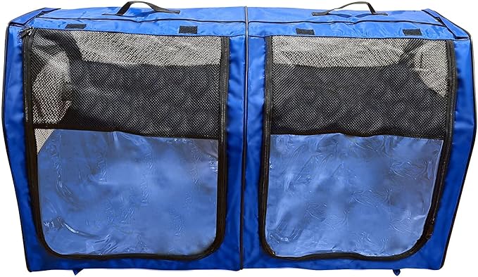 Cat Show House Portable Kennel Double Crate for Home or Travel Easy Fold Compact Storage Dog Pet House All Soft Mats Include