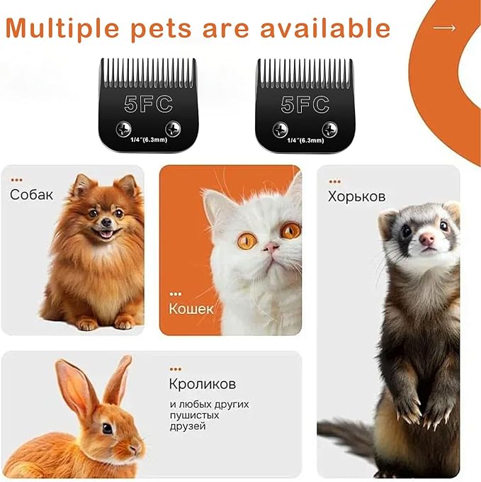 4PCS Dog Grooming Blades Compatible with Andis Dog Clippers Blades,Dog Clipper Blades Compatible with Oster A5,Wahl km10 Dog Clippers,Stainless-Steel Blade Sharp