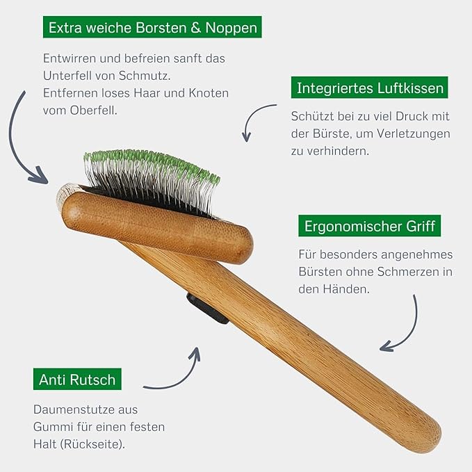 Bamboo Groom Soft Slicker Brush Large (067180)