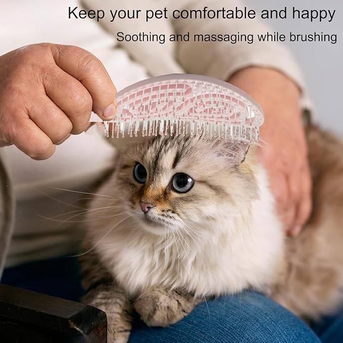 Eco-Friendly Detangling Pin Brush for Dogs and Cats | Ergonomic Handle Pet Brush for Wet or Dry Hair, Gentle Grooming Tool for Pets, Pink