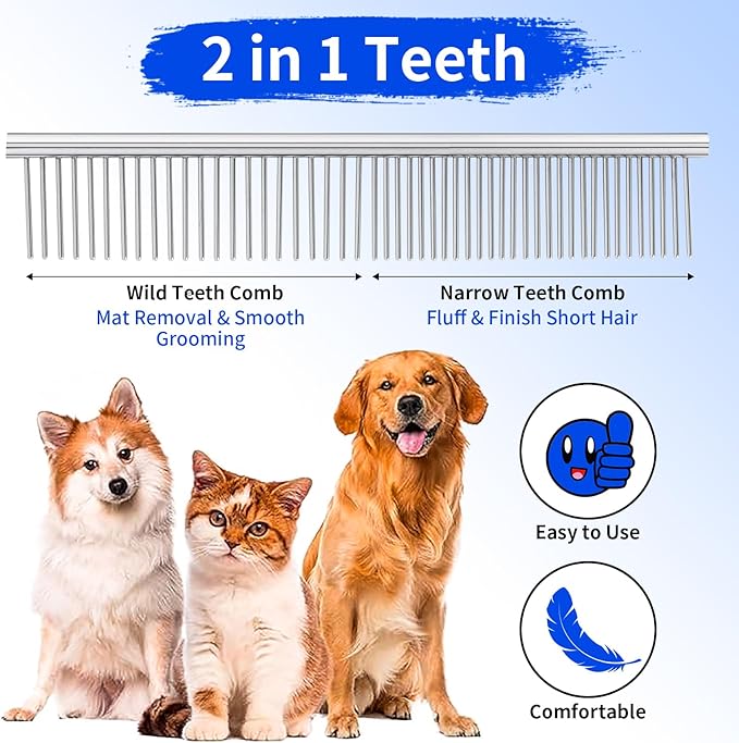 Dog Grooming Scissors, 6-in-1 Professional Dog Grooming Kit, 4CR Stainless Steel Dog Scissors for Grooming, Heavy Duty Dog Shears for Grooming, Dog Grooming Supplies Pet Grooming Kit for Dogs at Home